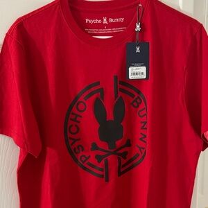 Psycho Bunny Red Tee with Black Logo
